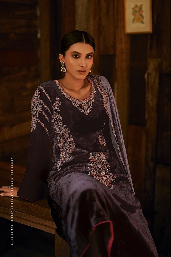 Elie By Aiqa Pure Velvet Top Bottom With Dupatta Dress Material Catalog